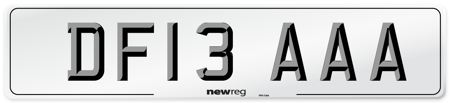 DF13 AAA Number Plate from New Reg